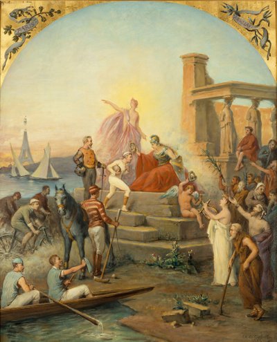 Alegoría de los deportes, 1896 de Baron de Coubertin Frédy Charles Louis