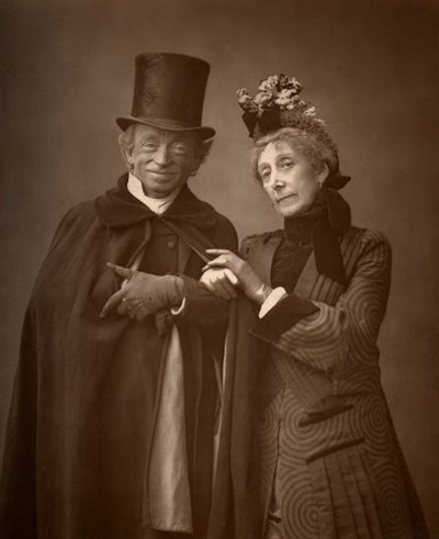 Actores estadounidenses James Lewis y Ann Gilbert en Una noche libre, 1886 de Barraud