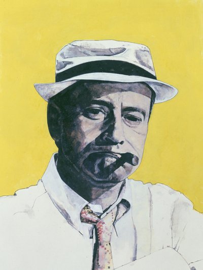 Retrato de Jack Lemmon, ilustración para The Daily Mirror Colour Supplement de Barry Fantoni