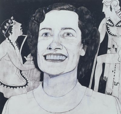 Retrato de Joan Sutherland, ilustración para The Sunday Times, años 1970 de Barry Fantoni