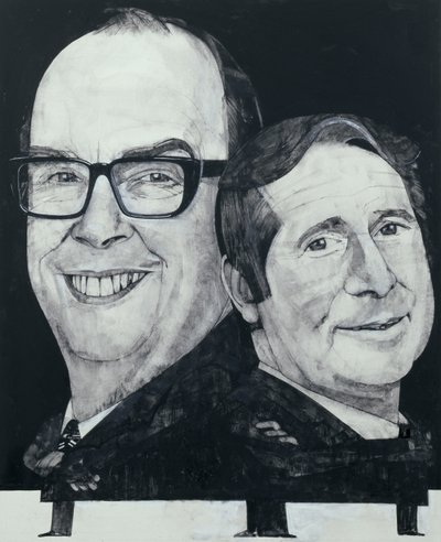 Retrato de Morecambe y Wise, ilustración para The Listener, años 1970 de Barry Fantoni