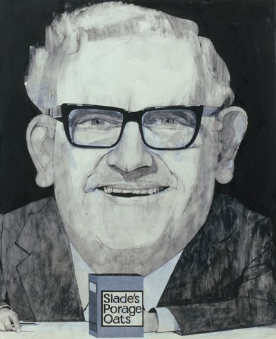Retrato de Ronnie Barker, ilustración para The Listener, años 1970 de Barry Fantoni