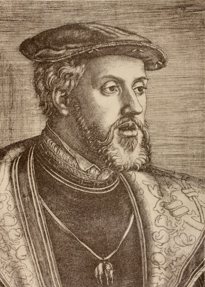 Retrato de Charles Quint, publicado en 1920 (litografía) de Barthel (after) Beham
