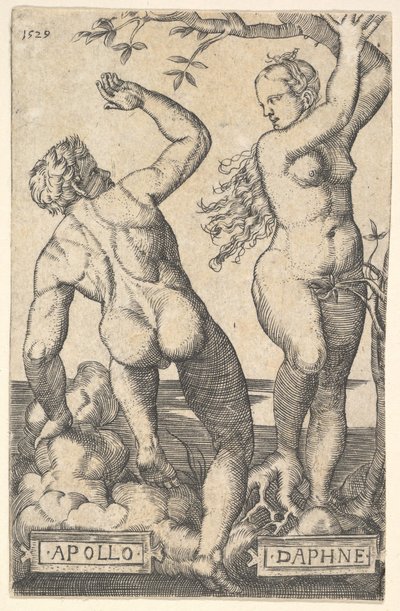 Apolo y Dafne copia inversa, s.f. de Barthel Beham