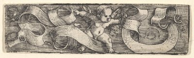 Niño dando un paso a la derecha sobre banderolas, mediados del siglo XVII de Barthel Beham