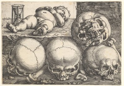 Niño muerto con cuatro calaveras, mediados del siglo XVI de Barthel Beham