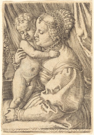 Madonna con jarrón de flores de Barthel Beham