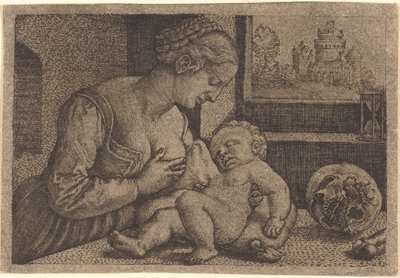 Madonna con calavera de Barthel Beham