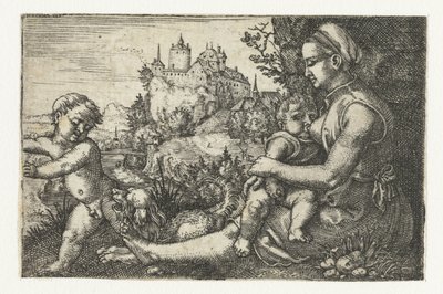Madre con dos hijos de Barthel Beham