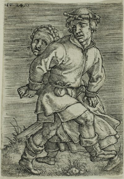 Pareja de campesinos bailando de Barthel Beham