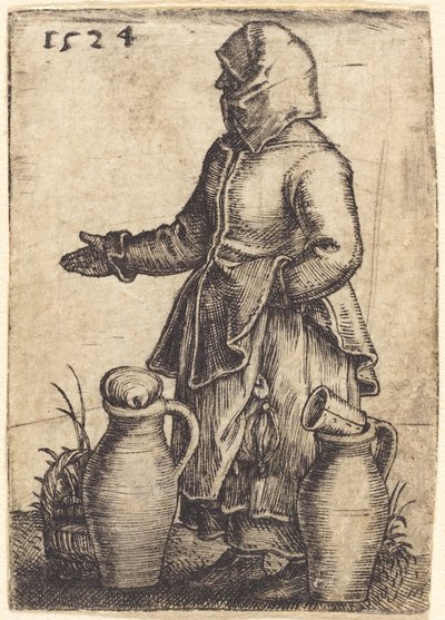 Campesina con dos jarras de Barthel Beham