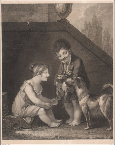 Dos niños con perros
Oh, les jolis petits chiens de Barthélémy Joseph Fulcran Roger