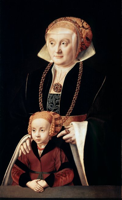 Retrato de una Dama con Hija, c1530s-c1540s de Bartholomaeus Bruyn the Elder