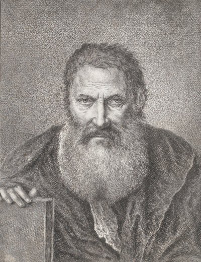 Retrato de un hombre barbudo sosteniendo un libro, ca. 1750-1815 de Bartholomaeus Ignaz Weiss