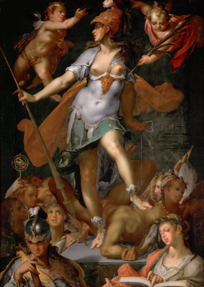 Minerva Victoriosa sobre la Ignorancia, ca 1591 de Bartholomaeus Spranger