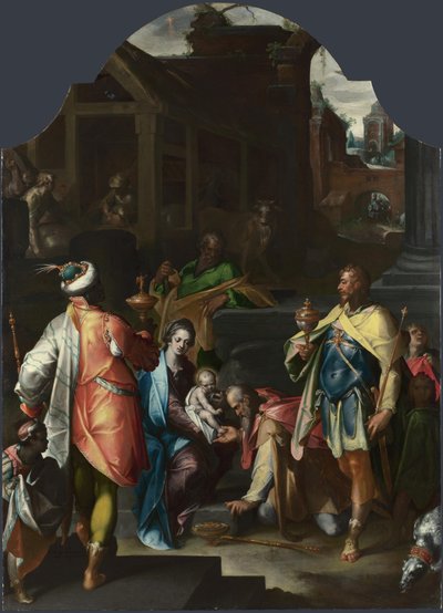 La adoración de los Reyes, ca 1595 de Bartholomaeus Spranger