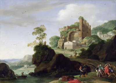 San Pedro y San Juan en un paisaje con ruinas de Bartholomeus Breenbergh