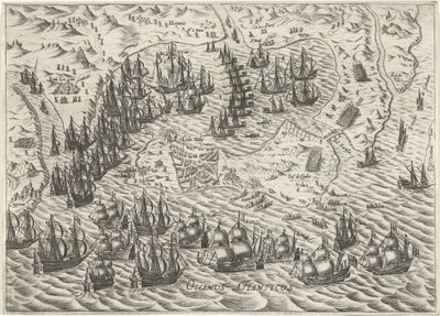 Batalla de Cádiz, 1596 de Bartholomeus Willemsz. Dolendo (attributed to)