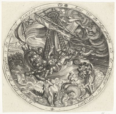 Jonás es arrojado por la borda por los marineros de Bartholomeus Willemsz. Dolendo