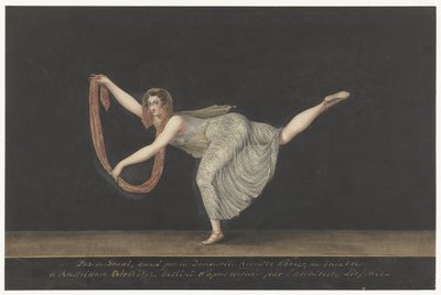 La bailarina Annette Köbler, intérprete de pas-de-shawl de Bartholomeus Ziesenis