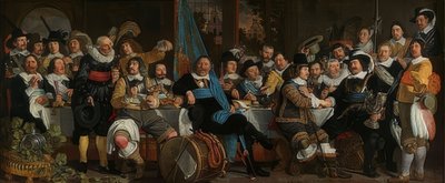 El banquete de los tiradores para celebrar la paz de Münster. 1648 de Bartholomeus van der Helst