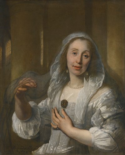 Retrato de una mujer de blanco de Bartholomeus van der Helst