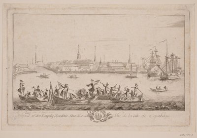 Vista de Slotsholmen desde el lago de Bartholomæus Roque