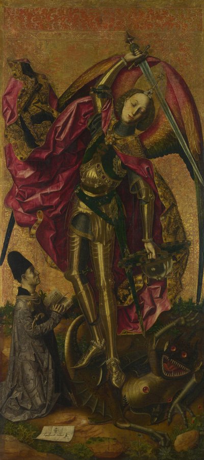 San Miguel triunfa sobre el diablo, 1468 de Bartolomé Bermejo