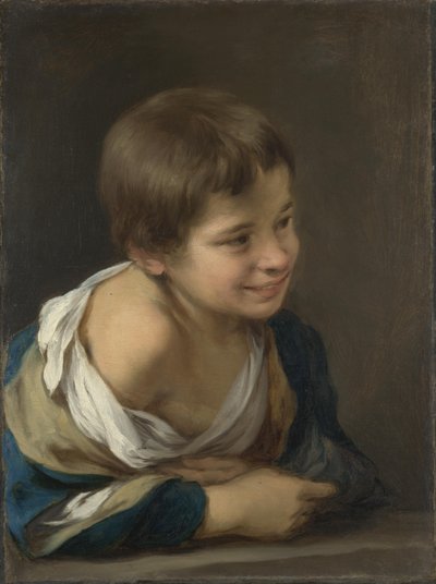 Un niño campesino apoyado en un alféizar de Bartolomé Esteban Murillo