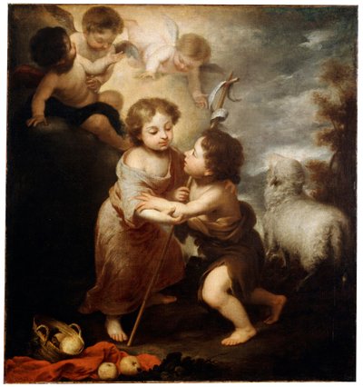 Cristo y Juan el Bautista como niños, entre 1655 y 1660 de Bartolomé Esteban Murillo