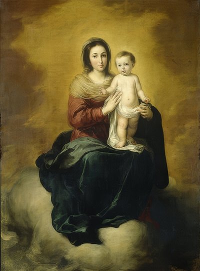 Madonna con niño. 1660-80 de Bartolomé Esteban Murillo