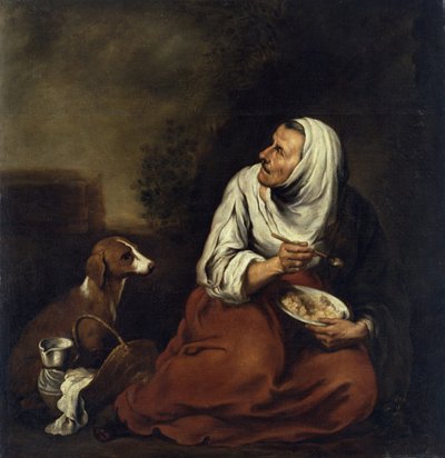 Anciana con perro de Bartolomé Esteban Murillo