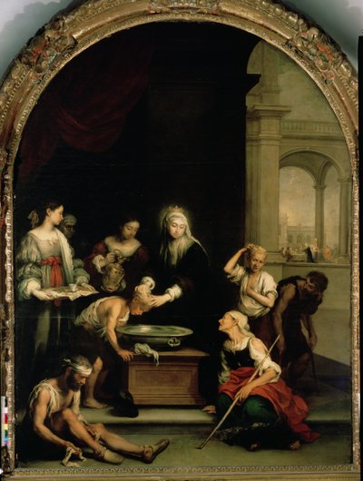 Santa Isabel de Hungría atendiendo a los enfermos y leprosos, c.1671-74 de Bartolomé Esteban Murillo