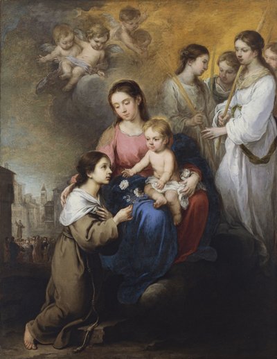 La Virgen y el Niño con Santa Rosa de Viterbo de Bartolomé Esteban Murillo