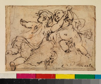 Dos putti en las nubes, 1675-79 de Bartolomé Esteban Murillo