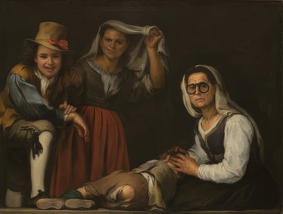 Cuatro figuras en la escalera, c1655-60 de Bartolomé Esteban Murillo