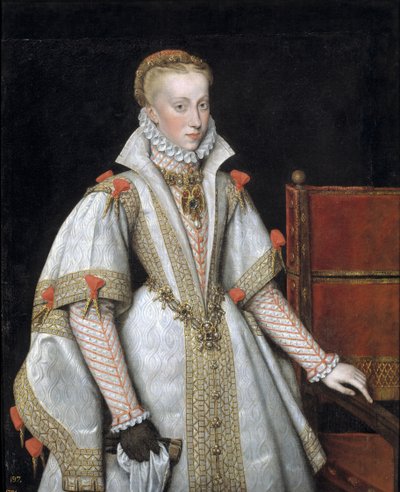 Retrato de Ana de Austria 1549-1580, Reina consorte de España, 1616 de Bartolomé González y Serrano