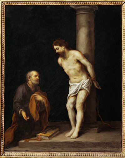 Cristo tiene la columna ... de Bartolome Esteban (school of) Murillo