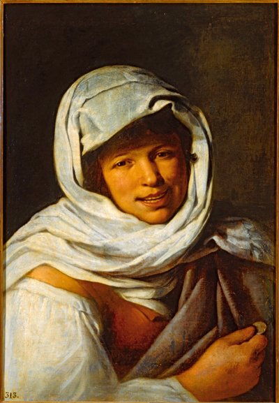 Mujer gallega con una moneda ... (óleo sobre lienzo) de Bartolomé Esteban Murillo