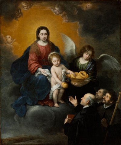 El Niño Jesús repartiendo pan a los peregrinos - Pintura de Bartolomé Esteban Murillo (1617-1682), óleo sobre lienzo (219x182 cm) de Bartolomé Esteban Murillo