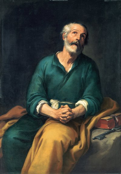 Las Lágrimas de San Pedro - Pintura de Bartolomé Esteban Murillo (1617-1682) San Pedro en Lágrimas Óleo sobre lienzo c. 1655 Museo de Bellas Artes de Bilbao 148x104 de Bartolomé Esteban Murillo