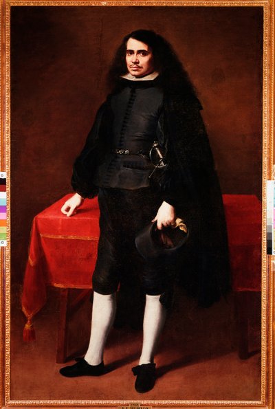 Retrato de un caballero con cabello largo y cuello de fresa de Bartolomé Esteban Murillo