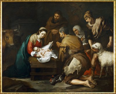 La Adoración de los Pastores ... (pintura sobre lienzo) de Bartolomé Esteban Murillo