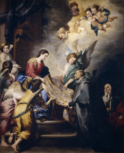 Aparición de la Virgen a San Ildefonso, c.1655 (óleo sobre lienzo) de Bartolomé Esteban Murillo