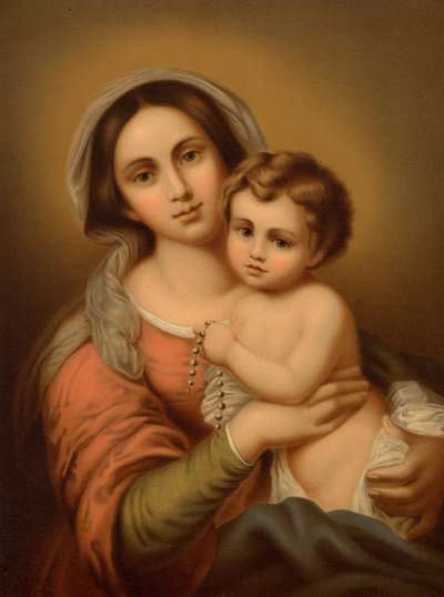 Madonna con el niño de Bartolome Esteban after Murillo