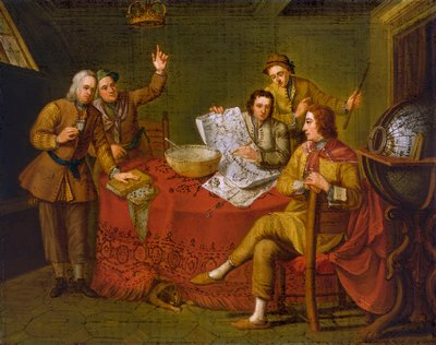 Gustavus Hamilton, II Vizconde Boyne (1639-1723), en el camarote de su yate de Bartolomeo (after) Nazari
