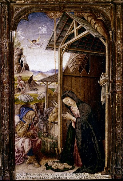 Políptico de Conversano, detalle de la Natividad de Bartolomeo (and workshop) Vivarini