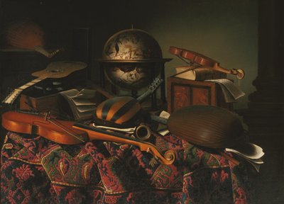 Bodegón con instrumentos musicales de Bartolomeo Bettera