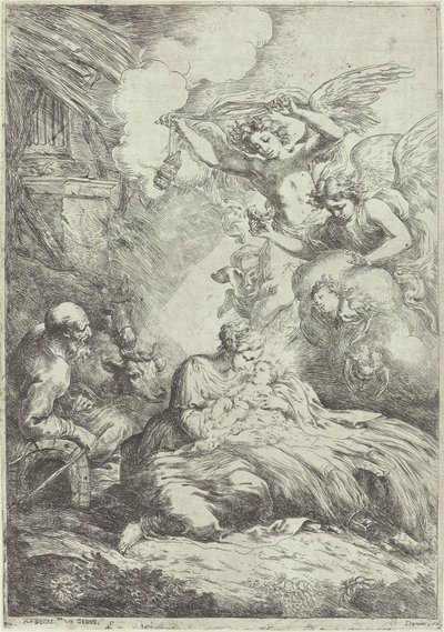 Natividad con ángeles de Bartolomeo Biscaino