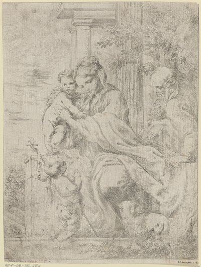 Sagrada Familia con el joven Juan Bautista de Bartolomeo Biscaino
